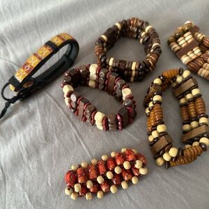 Bohemian Wooden Beaded Bracelet Set